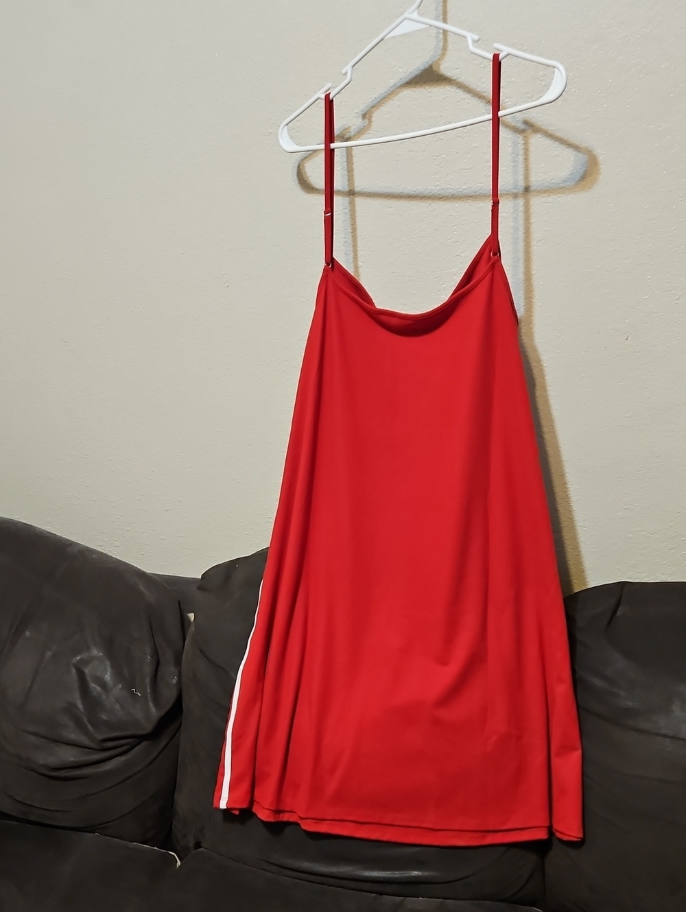wild fable Red Midi Slip Dress with White Side Stripe